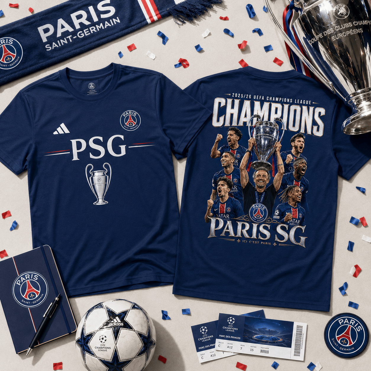 PSG Premium UEFA Champions League 2025/26 3D T-Shirt V4 DatND TANND