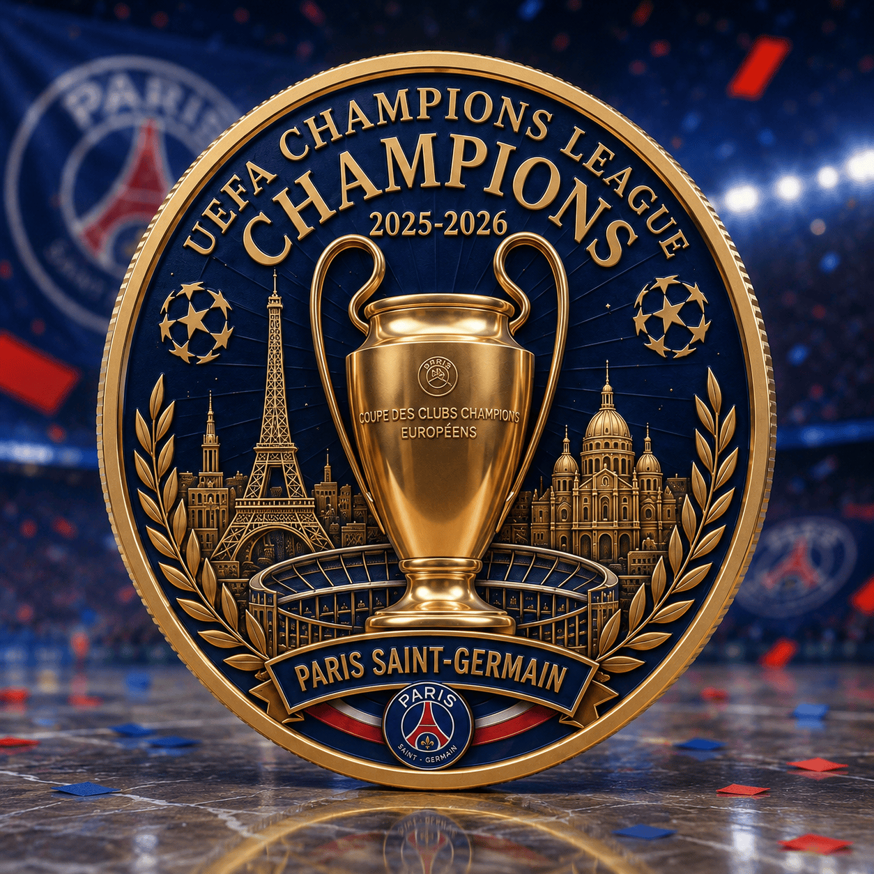 PSG Premium UEFA Champions League 2025/26 Commemorative Coin V1 DatND DVT