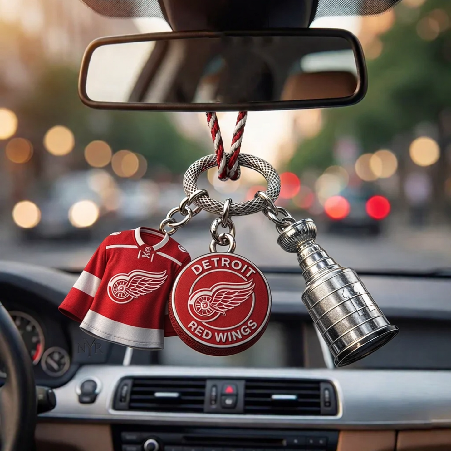 Premium DET x NHL Custom Jersey Logo Cup Car Charm DATND TANTD 250326