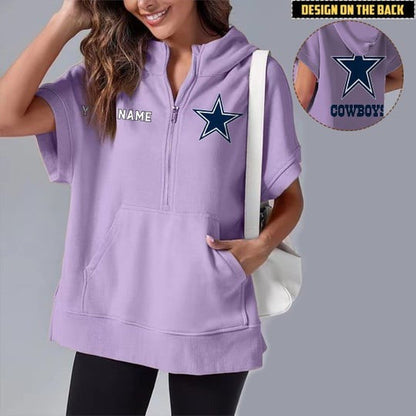 PREMIUM NFL X DC Short Sleeve Hooded Sweatshirt NDT LVH