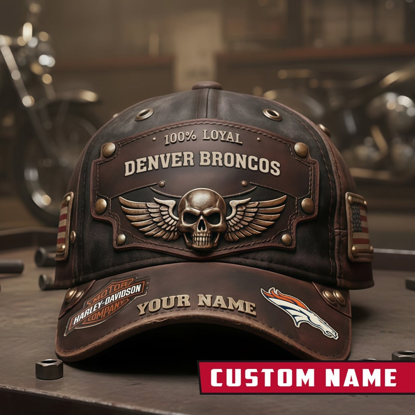 Premium NFL X DEN Harley-Davi Vintage Cap NDT NHM