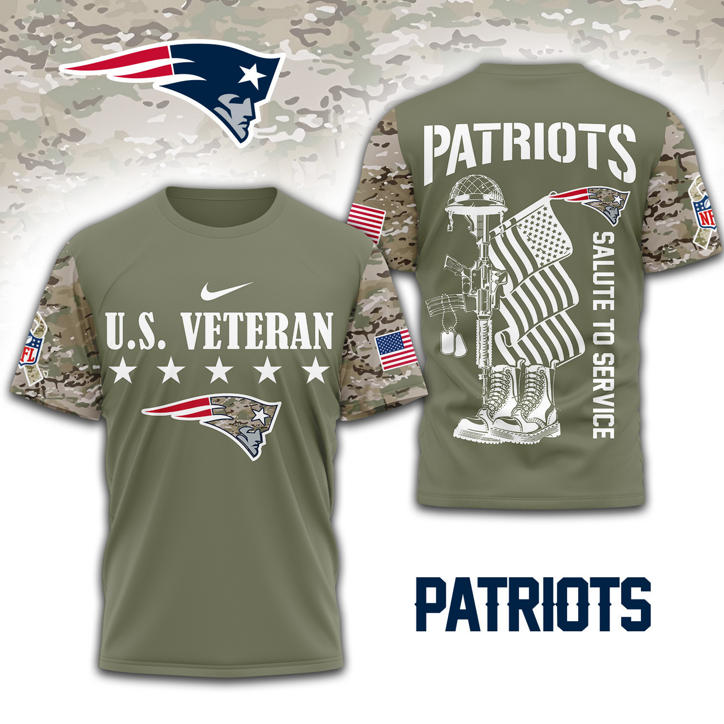 Premium NFL x NEP Salute To Service 3D Shirt DATND TANTD