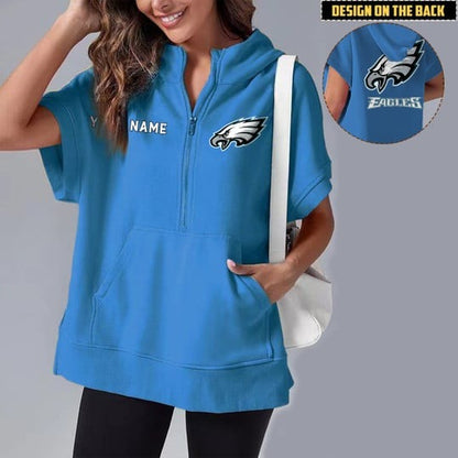 PREMIUM NFL X PE Short Sleeve Hooded Sweatshirt NDT LVH