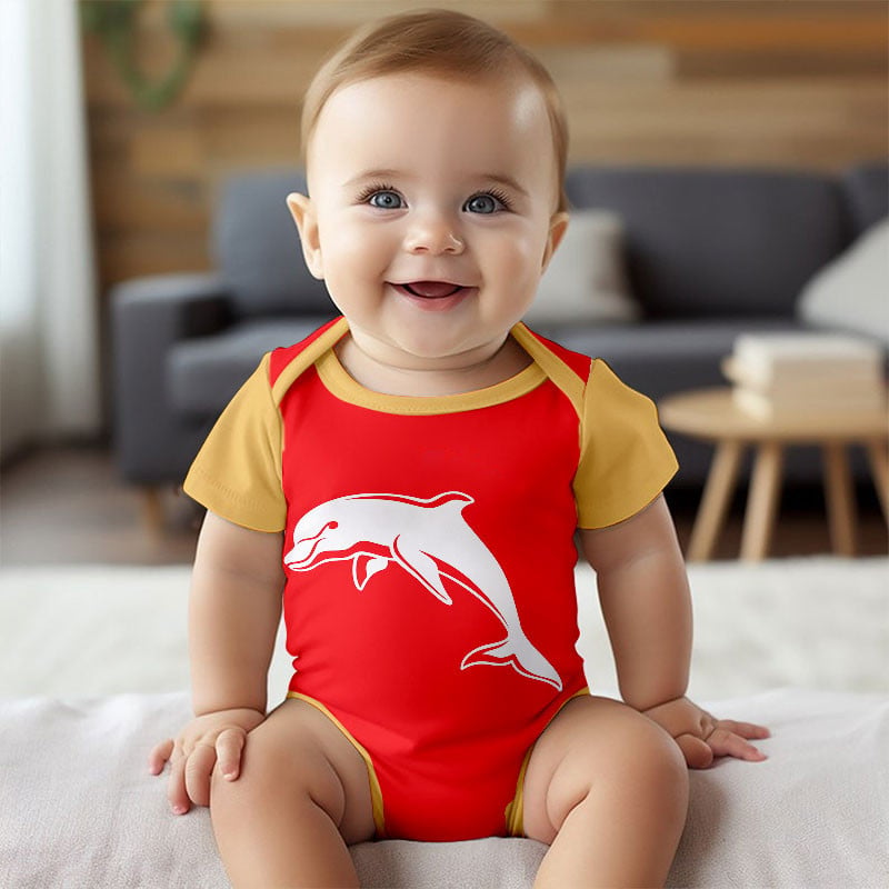PREMIUM NRL X DOL New Baby Romper Custom Name For Kids NDT LVH