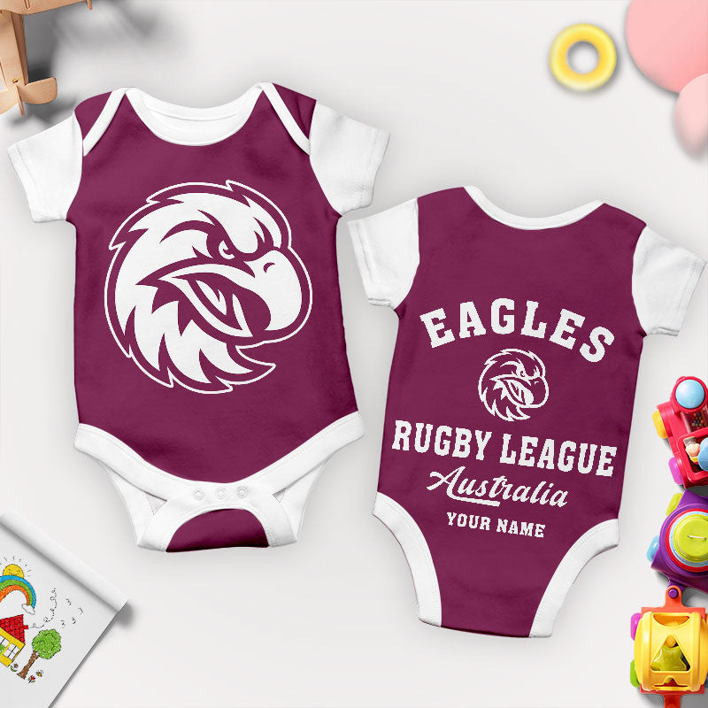 PREMIUM NRL X MSE New Baby Romper Custom Name For Kids NDT LVH