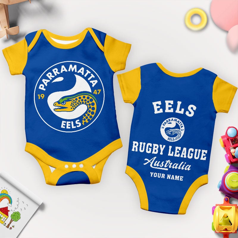 PREMIUM NRL X PE New Baby Romper Custom Name For Kids NDT LVH