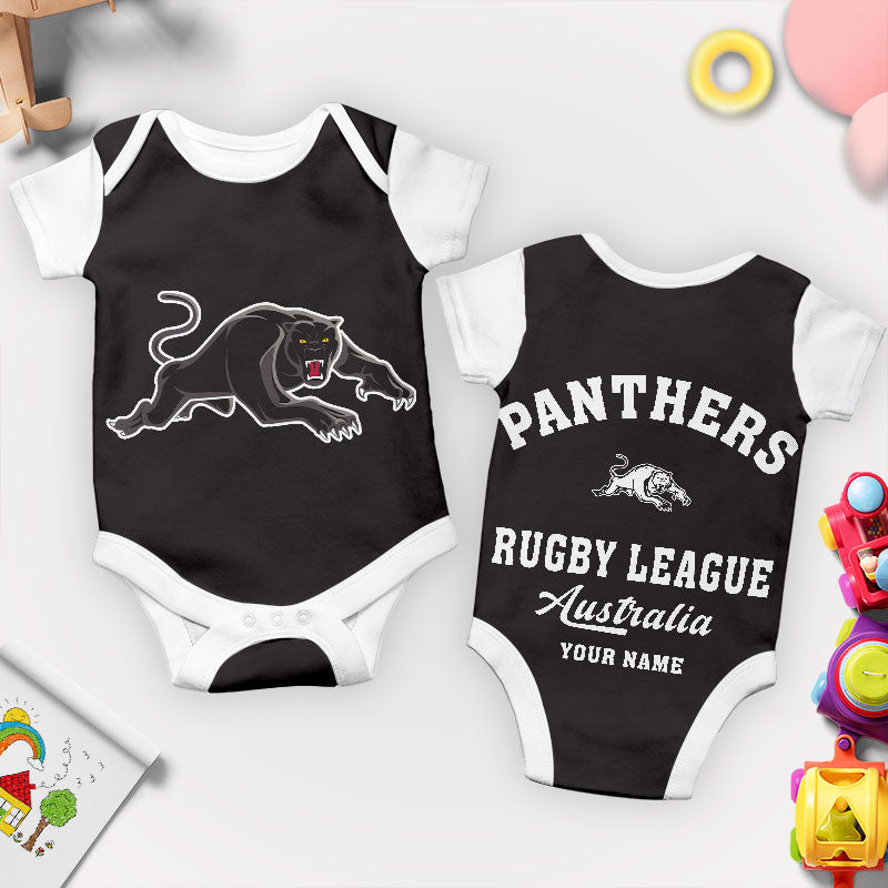 PREMIUM NRL X PP New Baby Romper Custom Name For Kids NDT LVH
